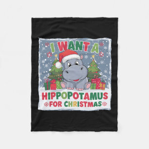 Ich Wollte einen Hippopotamus für Weihnachten Weih Fleecedecke