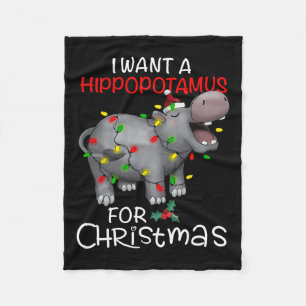 Ich Wollte einen Hippopotamus für Weihnachten Weih Fleecedecke