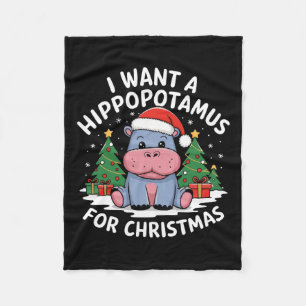 Ich Wollte einen Hippopotamus für Weihnachten Weih Fleecedecke