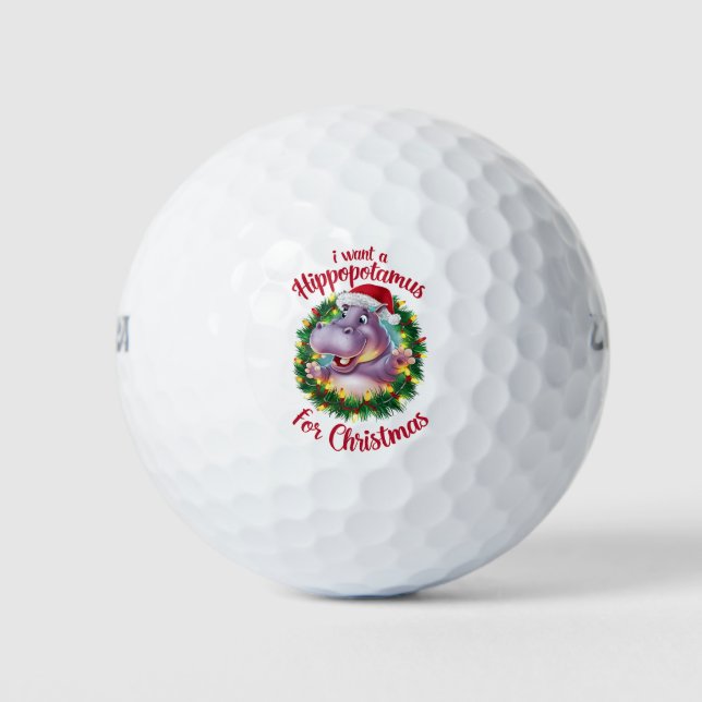Ich Wollte einen Hippopotamus für Weihnachten Weih Golfball (Vorderseite)