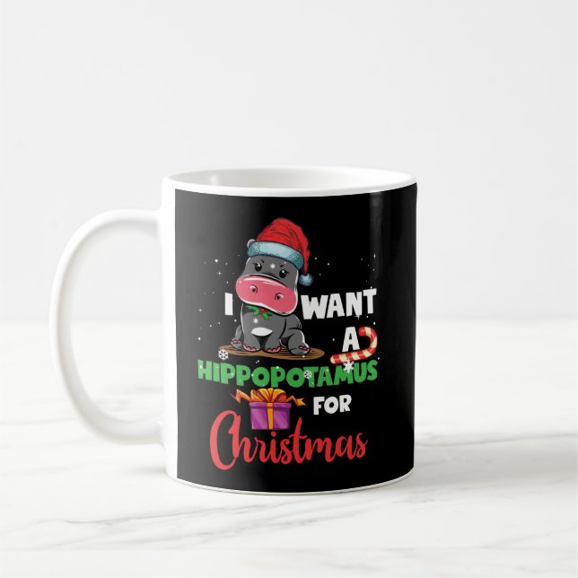 Ich Wollte einen Hippopotamus für Weihnachten Weih Kaffeetasse (Links)