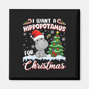 Ich Wollte einen Hippopotamus für Weihnachten Weih Magnet