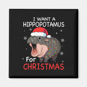 Ich Wollte einen Hippopotamus für Weihnachten Weih Magnet