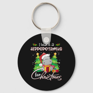 Ich Wollte einen Hippopotamus für Weihnachten Weih Schlüsselanhänger