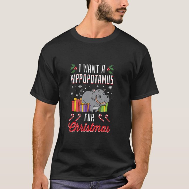 Ich Wollte einen Hippopotamus für Weihnachten Weih T-Shirt (Vorderseite)