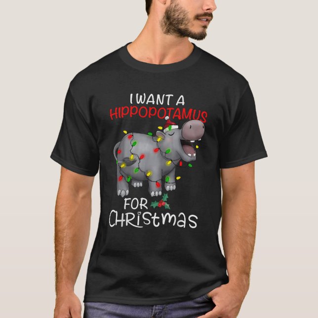 Ich Wollte einen Hippopotamus für Weihnachten Weih T-Shirt (Vorderseite)
