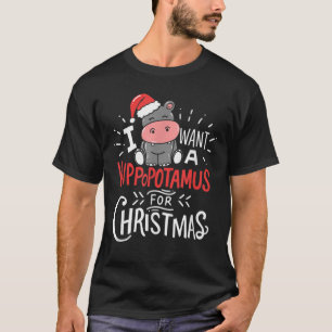Ich Wollte einen Hippopotamus für Weihnachten Weih T-Shirt