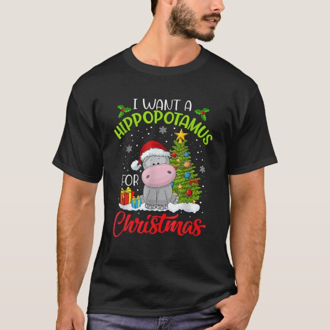 Ich Wollte einen Hippopotamus für Weihnachten Weih T-Shirt (Vorderseite)