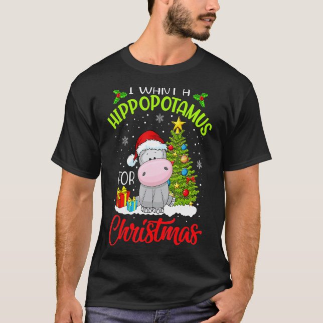 Ich Wollte einen Hippopotamus für Weihnachten Weih T-Shirt (Vorderseite)