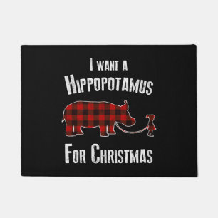 Ich Wollte einen Hippopotamus für Weihnachtsrot Ka Fußmatte