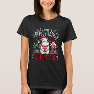 Ich Wollte einen Hippopotamus Weihnachten Pajamas T-Shirt
