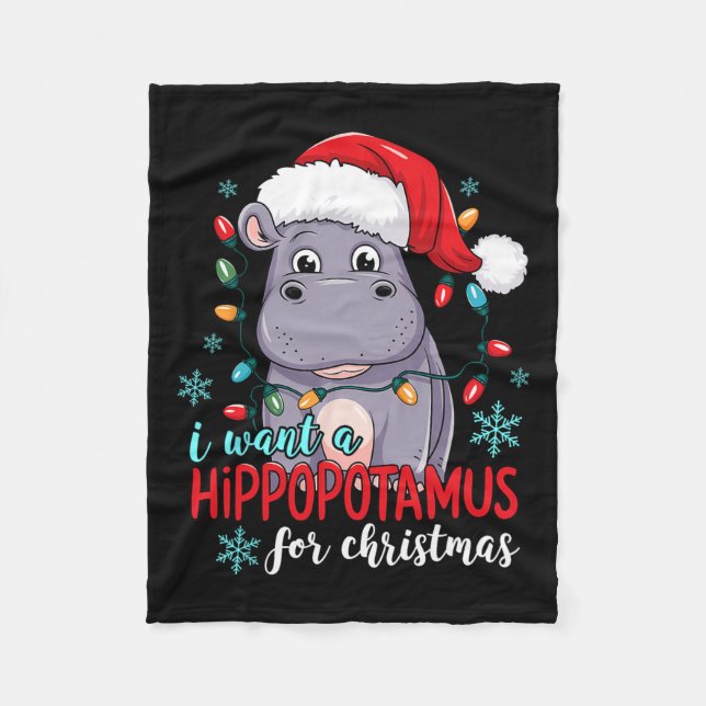 Ich Wollte einen Hippopotamus zu Weihnachten Niedl Fleecedecke (Vorderseite)