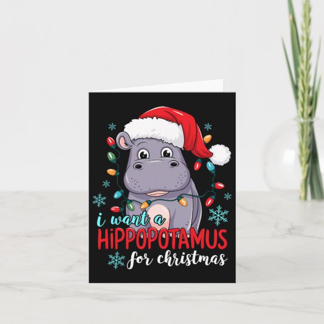 Ich Wollte einen Hippopotamus zu Weihnachten Niedl Karte (Vorderseite)