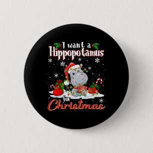 Ich Wollte einen Hippopotamus Zu Weihnachten Weihn Button