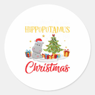Ich Wollte einen Hippopotamus zu Weihnachten Weihn Runder Aufkleber