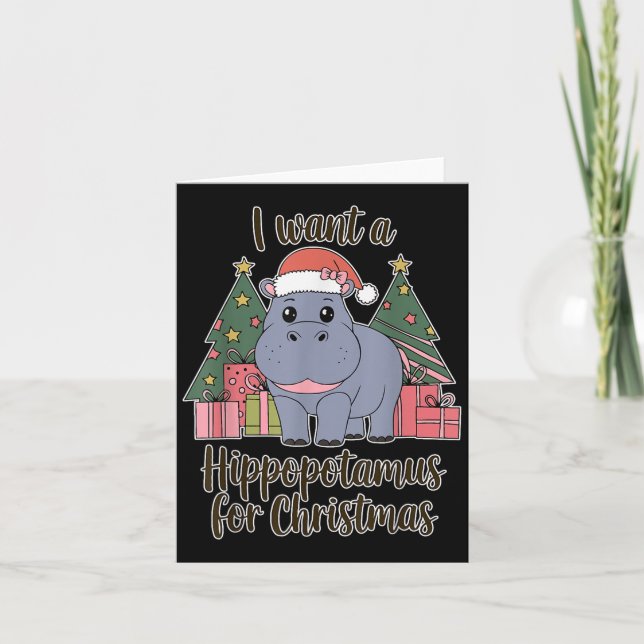 Ich Wollte einen Hiptamus für Weihnachten Weihnach Karte (Vorderseite)