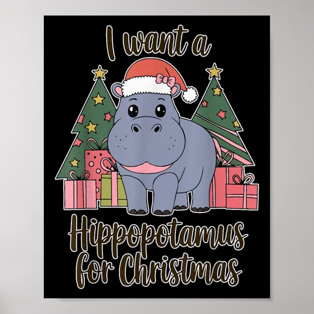 Ich Wollte einen Hiptamus für Weihnachten Weihnach Poster (Vorne)