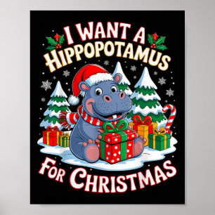 Ich Wollte einen Hiptamus für Weihnachten Weihnach Poster
