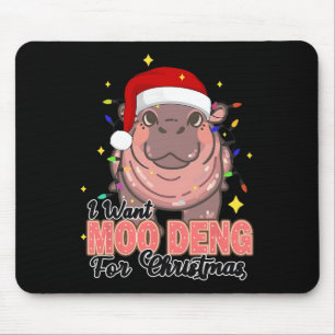 Ich Wollte einen Moo Deng für Weihnachtslicht Hipp Mousepad