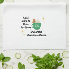 Ich Wollte einfach heißen Kakao auf einem Geschirrtuch