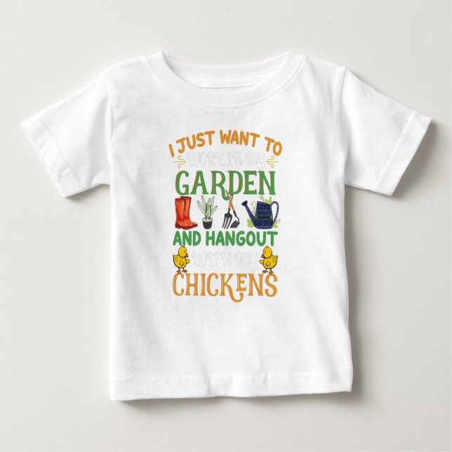 Ich Wollte einfach, in meinem Garten zu arbeiten Baby T-shirt (Vorderseite)
