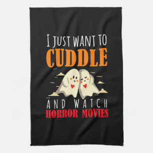 Ich Wollte einfach zum Cuddle und schaue mir Horro Geschirrtuch