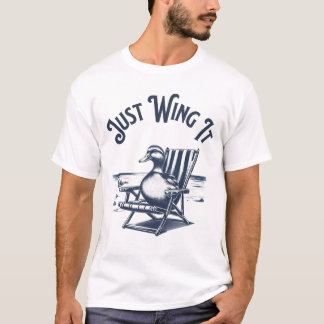 Ich wollte es nur, Duck auf einem Strandstuhl Vibe T-Shirt