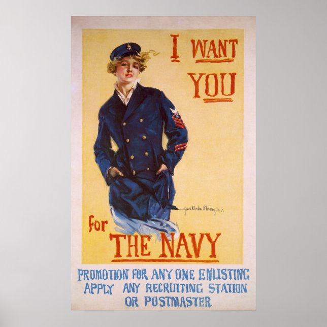 Ich Wollte euch für den Ersten Weltkrieg der Navy Poster (Vorne)