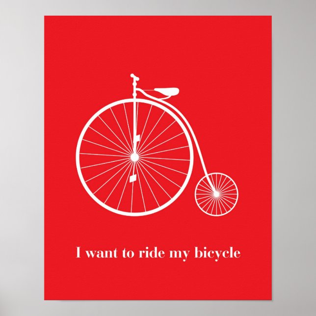 Ich wollte Fahrrad fahren Poster (Vorne)