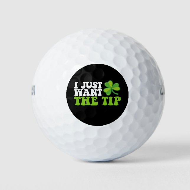 Ich Wollte gerade den Tipp-Kleeblatt St Patrick's  Golfball (Vorderseite)