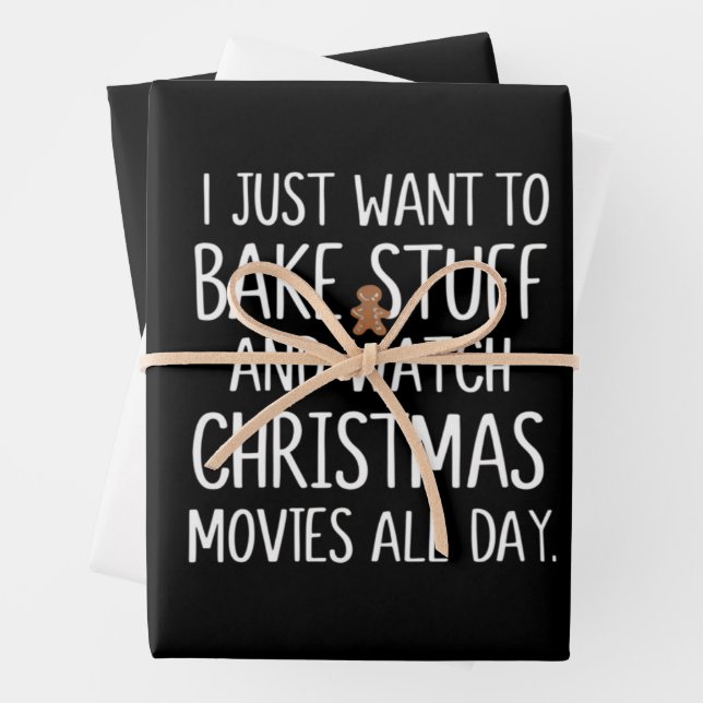 Ich Wollte gerade, Stuff zu backen Weihnachtsfilme Geschenkpapier Set (Beispiel)