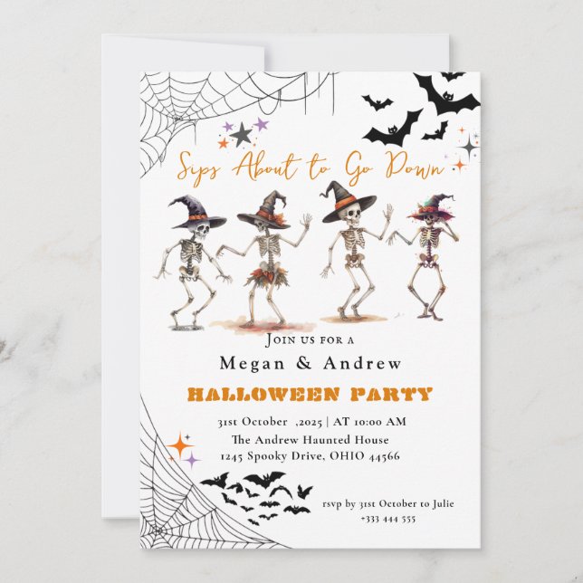 Ich wollte Halloween Costume Party herunterfahren Einladung (Vorderseite)