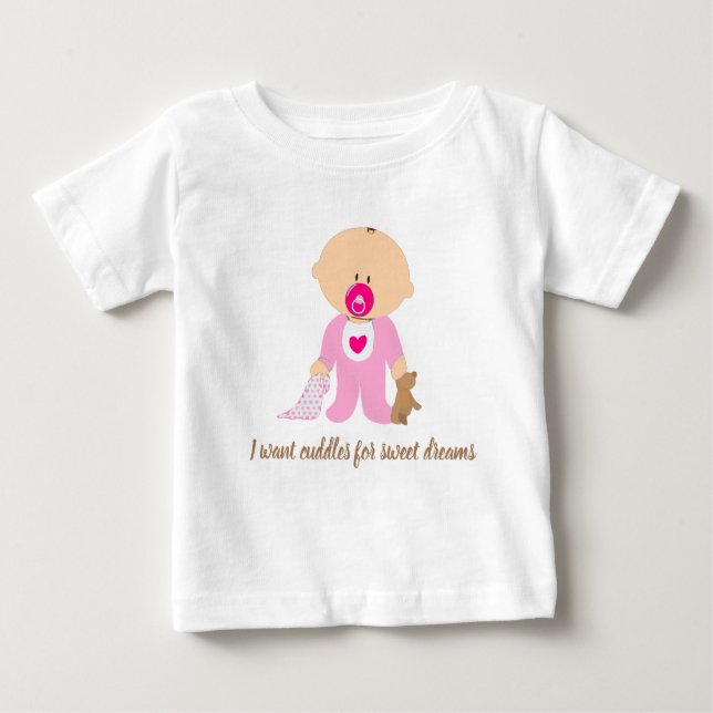 Ich wollte Kuscheln für süße Träume Baby T-shirt (Vorderseite)