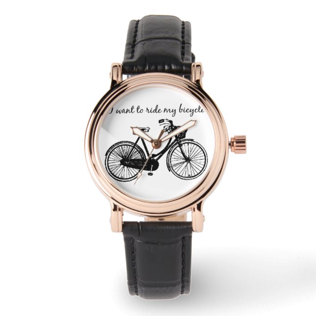 "Ich wollte, mein Fahrrad zu fahren" Inspiration Z Armbanduhr (Vorderseite)