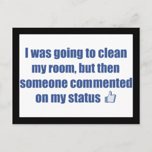 Ich wollte mein Zimmer aufräumen, aber.... Postkarte