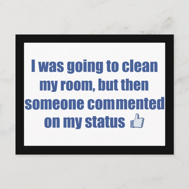 Ich wollte mein Zimmer aufräumen, aber.... Postkarte (Vorderseite)