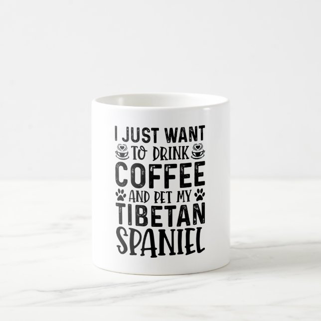 Ich Wollte, meinen tibetischen Spanier zu füttern Kaffeetasse (Mittel)