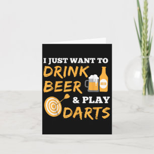 Ich Wollte nur, Bier zu trinken und Darts Vintag z Karte