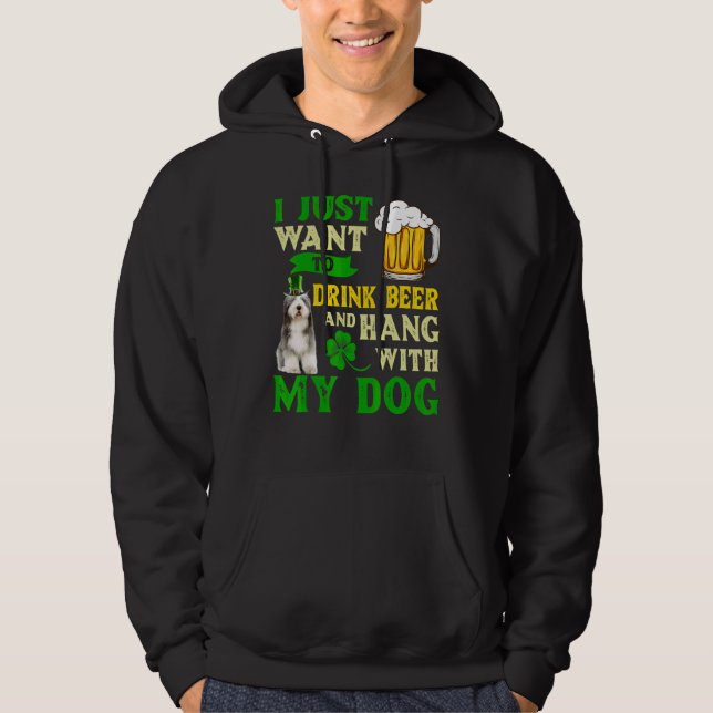 Ich Wollte nur, Bier zu trinken und mit alten Engl Hoodie (Vorderseite)