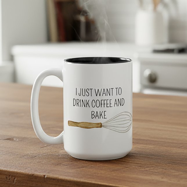 Ich Wollte nur, Kaffee und Kuchen zu trinken Zweifarbige Tasse (Von Creator hochgeladen)