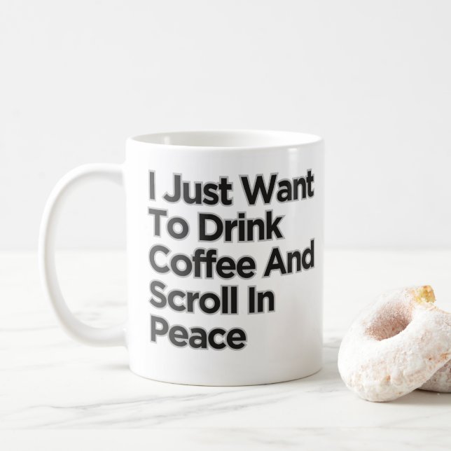 Ich Wollte nur, Kaffee zu trinken, komisch, sarkas Kaffeetasse (Mit Donut)