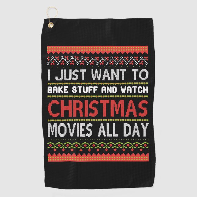 Ich wollte nur, mir Sachen zu backen und Weihnacht Golfhandtuch (Vorderseite)