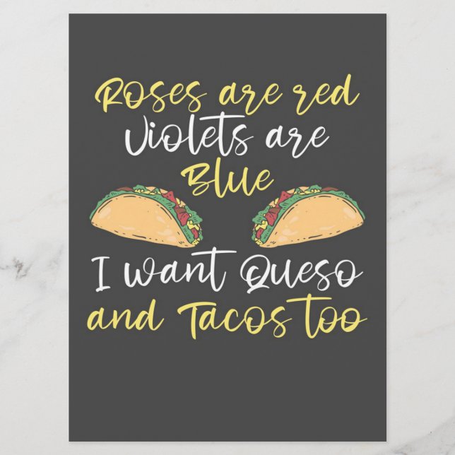 Ich wollte Queso und Tacos Too_701e34210f53ab0073e Menükarte (Vorderseite)