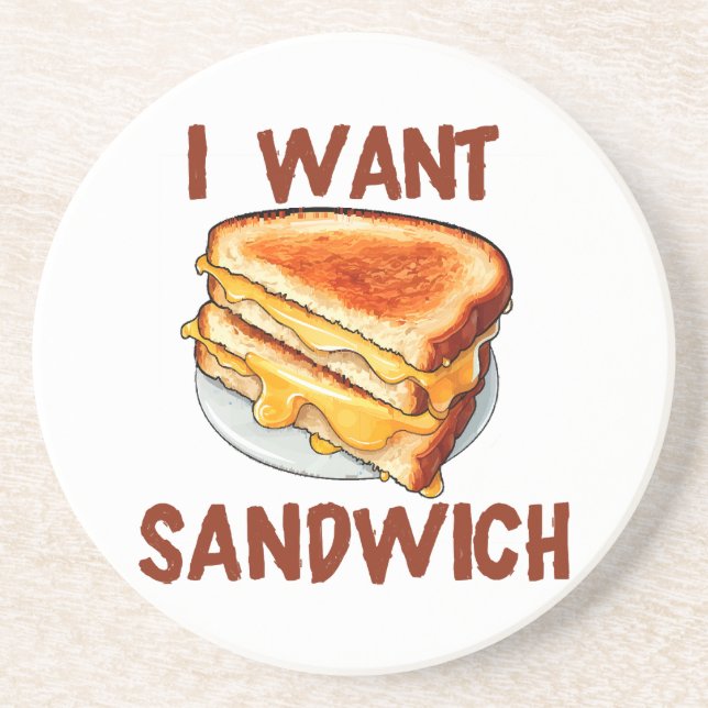 Ich Wollte Sandwich Getränkeuntersetzer (Vorne)
