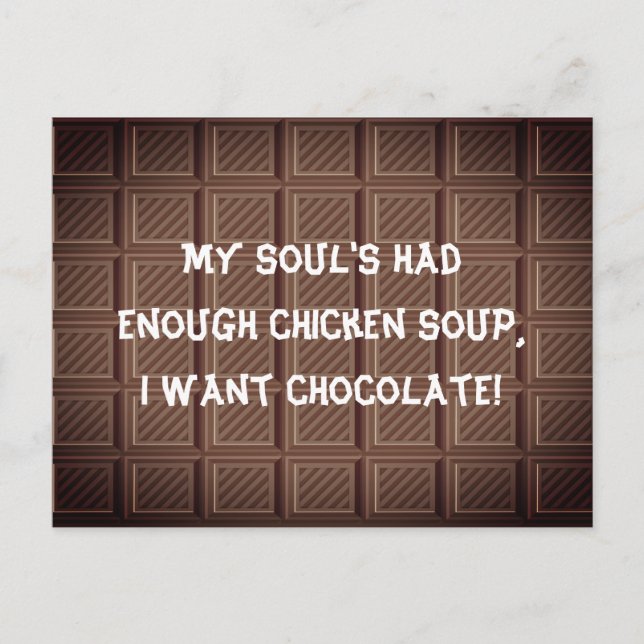 Ich wollte Schokoladenwitz Postkarte (Vorderseite)