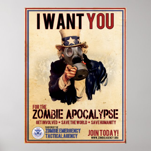 Ich Wollte Sie - Zombie-Apokalypse Poster (Vorne)