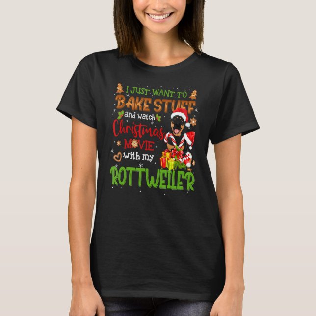 Ich Wollte, Stuff & Watch Xmas Film Rottweiler T-Shirt (Vorderseite)