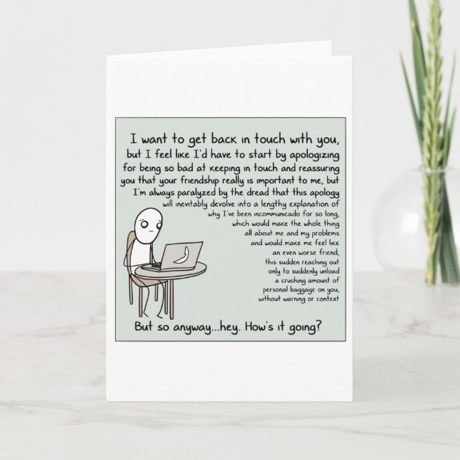 Ich wollte, wieder in Touch mit Ihnen (Original) Karte (Vorderseite)