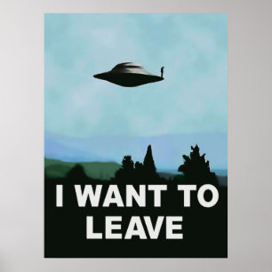 Ich wollte, X-Files Variation verlassen Poster