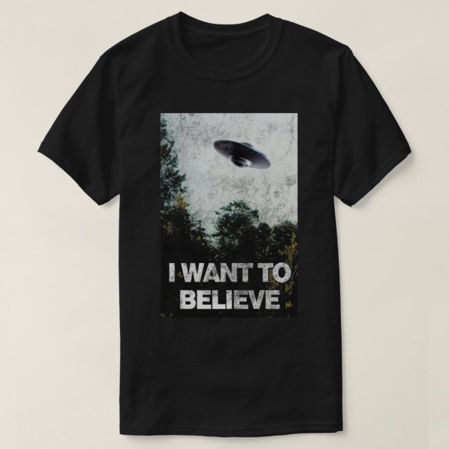 Ich Wollte zu glauben Gebiet 51 UFO Alien Entführu T-Shirt (Design vorne)